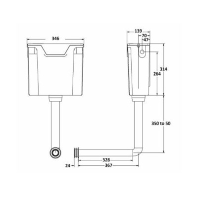 Atlas Pro Concealed Pneumatic Cistern with Flush Plate